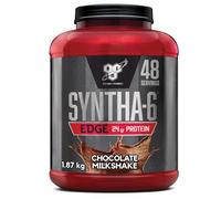 BSN Nutrition Protein Powder Syntha 6 Edge Low Carb and Sugar Whey Protein Shake with Whey Protein Isolate and BCAAs, Muscle Gain Powder, Chocolate Milkshake Flavour, 48 Servings, 1.87 kg