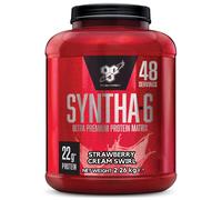 BSN Syntha 6 Ultra-Premium Protein Powder for muscle growth and repair, Low Sugar High Protein, Strawberry Cream Swirl Flavour, 48