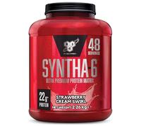 BSN Syntha 6 Ultra-Premium Protein Powder for muscle growth and repair, Low Sugar High Protein, Strawberry Cream Swirl Flavour, 48 Servings, 2.26 kg