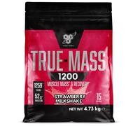 BSN True Mass 1200, Mass Gainer Protein Powder with Whey Isolate and Carbohydrates, Weight and Muscle Gain and Post Workout Recovery, Strawberry