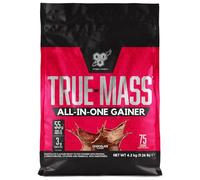 BSN True Mass All-In-One Gainer Protein and Carbohydrate Powder with Creatine, Glutamine, Vitamin D and Zinc, Muscle Gain and Recovery Workout Powder, Chocolate Flavour, 25 Servings, 4.2 kg