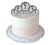 BSNRDX Disco Ball Cake Decorations,Disco Ball Cake Toppers Cupcake Toppers 1970s Disco Themed Cake Toppers for Disco Theme 70's Party Supplies (10 PCS)