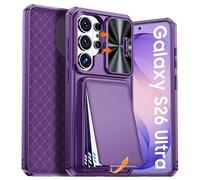 BSNRM for Samsung Galaxy S26 Ultra Case Wallet with RFID Blocking, Card Holder, Slide Camera Lens Cover, Silicone Edge Raised, Rugged Heavy Duty Phone Cover Case for S26 Ultra, 2026, Purple