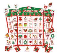BSNZZIO Christmas Bingo Game, Christmas Bingo Games for Family, 24 Players Bingo Cards, Holiday Xmas Activities for Family, Large Group Bingo Supplies Family Party Game -08