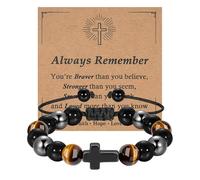 Bsoepnr First Holy Communion Confirmation Gifts for Boys, Cross Bracelet Baptism Christening Gifts for Son Grandson Nephew Teenage Boys, Religious Christians Presents for Communion Christmas