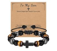 Bsoepnr First Holy Communion Confirmation Gifts for Boys, Cross Bracelet Baptism Christening Gifts for Son Grandson Nephew Teenage Boys, Religious Christians Presents for Communion Christmas