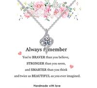 Bsoepnr Friendship Gifts for Women, Silver Necklaces for Women Best Friend, Cubic Zirconia Infinity Necklace Friendship Necklace Thank You Gifts for Birthday Christmas Graduation