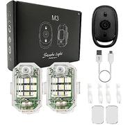 BSOMAM 2PCS Wireless LED Strobe Light,USB Rechargeable High Brightness Wireless Remote Control Anti-Collision Strobe Lights,Waterproof Car Emergency Strobe Warning Light for Motorcycle,Car,Bike,Drone