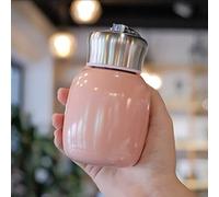 BSOMAM Cute Water Bottle, 200ml Stainless Steel Small Thermal Flask Coffee Travel Mug, Juice Milk Vacuum Hot and Cold Water Bottle for Travel and Home (Pink)