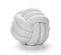 BSOMAM Knot Ball Pillow, Knotted Ball Throw Pillow Ultra Soft Companionship Decorative Hand-woven Knotted Ball Lamb Velvet Sofa Cushion, Knot Cushion, Sofa Pillow for Bedroom (White)