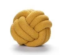 BSOMAM Knot Ball Pillow, Knotted Ball Throw Pillow Ultra Soft Companionship Decorative Hand-woven Knotted Ball Lamb Velvet Sofa Cushion, Knot Cushion, Sofa Pillow for Bedroom (Yellow)