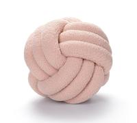 BSOMAM Knot Ball Pillow, Knotted Ball Throw Pillow Ultra Soft Companionship Decorative Hand-woven Knotted Ball Lamb Velvet Sofa Cushion, Knot Cushion, Sofa Pillow for Bedroom (Pink)
