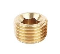 BSP Brass End Cap Stop Plugs Male Thread Blanking, End Screw on Fitting Coupler Connector Adapter 1pc(HEX Plug 1/4INCH)