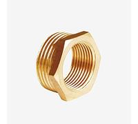 BSP Connector 2PCS Brass Reducer Connector Female Male BSP Thread Hex Bushing Pipe Adapter for Hose Pipe (3/4" Male to 3/8" Female)