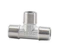 BSP Male+Female+ Threaded 3 Way Tee T Pipe Fitting 1/4" 3/8” 1/2" 3/4" 1" 2" SS304 Stainless Steel Multifunction(Silver 5,0.75 Inch)