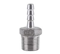 BSP Male Thread Pipe Barb Hose Tail Connector Adapter SS304 Stainless Steel Barbed Hose Connector with Thread Adaptor DFE Tail Pipe 1/8~3/4