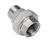 BSP NPT Female Male Socket Union Coupler, 201 304 316 Stainless Steel Pipe Fitting Connector 1pc(BSPT SS304 F-M,Hard Seal_1-1/4IN)