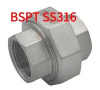 BSP NPT Female Male Socket Union Coupler, 201 304 316 Stainless Steel Pipe Fitting Connector 1pc(NPT SS304 F-F,PTFE Seal_4IN)