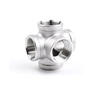 BSP Stainless Steel SS304 Female Thread Pipe Fitting 5 Way Equal Cross Connector, for Home Improvement 5 Way connectors(3/4")