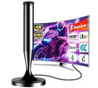 BsphereX Indoor Aerial - Ultra HD 4K/1080P Freeview Digital TV Aerial with 300 Miles Long Range & Strong Magnetic Base - Easy Setup with 16.4 FT Coax Cable