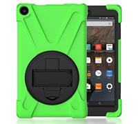 Bspring ALL-New Amazon Fire HD 8 2018/2017 Case, 360 Degree Swivel Stand Case[Heavy Duty] Three Layer Ultra Hybrid Shockproof Full-Body Protective Case For Amazon Kindle Fire HD 8, Grass green