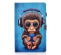 Bspring Case for Galaxy Tab A8 10.5 inch 2022 SM-X200/ SM-X205/ SM-X207, PU Leather Stand Folio Cover, With Auto Wake/Sleep for Samsung Tablet A8 Case,Monkey