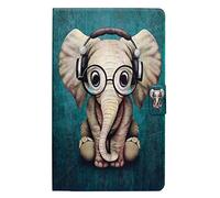 Bspring Case for Kindle Fire HD 8 Tablet, Thinnest Lightest Folding Stand PU Leather Cover with Auto Sleep/Wake & Anti-Slip for Amazon Kindle Fire HD 8 2018/2017/2016(Elephant)