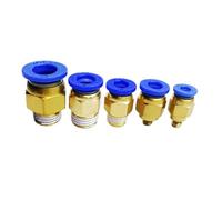 BSPT Thread Pneumatic Connectors - 1/8" to 1/2" Male Straight One-Touch Fittings for 4-12mm Tubing(PC10-03)