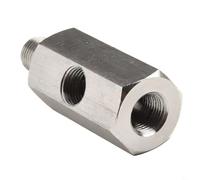 BSPT to NPT Turbo Oil Pressure Sensor Tee Fitting for 1/8 Inch Connections and Supply Lines