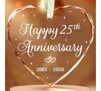 BSQUIELE 25th Anniversary Ornament - Gift for 25th Anniversary - Silver Anniversary - 25th Wedding Ornament - 25 Year of Marriage Gifts for Couple 2026 - Valentine, Birthday Gift for Husband, Wife