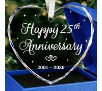 BSQUIELE 25th Anniversary Ornament - Gift for 25th Anniversary - Silver Anniversary - 25th Wedding Ornament - 25 Year of Marriage Gifts for Couple 2026 - Valentine, Birthday Gift for Husband, Wife