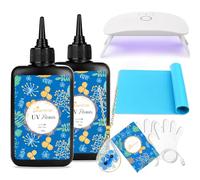 Bsrezn 200g UV Resin Kit with Light, UV Cure Resin Glue Fast Curing