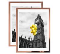 BSRHOME 12x16 Picture Frame 2 Pack, Made of High Definition Plexiglass for 12 x 16 Rose Gold Frames,Display Pictures 8x10 with Mat,Wall and Tabletop Display