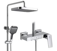 BSS0338 Modern Shower System Square 30x20cm Rainfall Showerhead Adjustable Copper Tub & Shower Faucet Set Elegant Bathroom Fixture Luxury Shower Experience