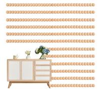 bssmmai 12pcs Decorative Beaded Wood Trim, 15.75 Inch Cute Half Wooden Beads Bobbin Trim Unfinished 3D Bead Molding Stick for DIY Home Wall Cabinet Furniture Shelf Window Door Decor