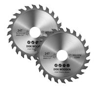 bssmmai 2 PCS 115mm Wood Cutting Blade, 24 Teeth (24T) Carbide Tipped Saws, 7/8 inch (22.23 mm) Aperture, 115mm Circular Angle Grinder Saw Blade for Woodworking