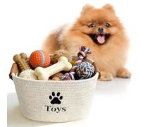 bssmmai Dog Toy Basket, Dog Toy Storage Box Large with Handle, Thickened Cotton Rope, Hand-Woven, Machine Washable or Hand Washable
