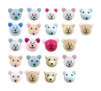 bssmmai Wooden Beads with Face Pack of 22 Round 30 mm Wooden Beads Animal Heads Koala Bear Panda Face Wooden Bead Beads with Face for Macrame Accessories Key Chain Bracelet Necklace, 22STK-BEARMUZHU