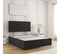 Bsspoke Aria Divan Bed Set Black Plush Velvet With 24Inch Panel Headboard In Single Double Small Double King Super King