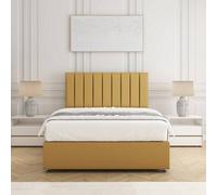 Bsspoke Aria Divan Bed Set Mustard Plush Velvet With 24Inch Headboard & Mattress No Drawers In Single Double King 4Ft 6Ft
