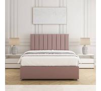 Bsspoke Aria Divan Bed Set Pink Plush Velvet With 24Inch Headboard & Mattress No Drawers In Single Double King 4Ft 6Ft
