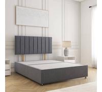 Bsspoke Aria Divan Bed Set Steel Plush Velvet With 24Inch Headboard No Mattress No Drawers In Single Double King 4Ft 6Ft