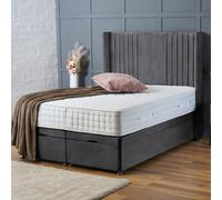 BSSPOKE Charlotte Ottoman Divan Bed Plush Velvet 54" Headboard & No Mattress in Charcoal | Size: Double BSSPOKE Charcoal Double