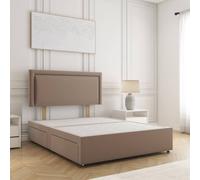 BSSPOKE Ella Plush Velvet Divan Bed Set With 26" Headboard & 4 Drawers in Bronze | Size: Super King BSSPOKE Bronze Super King