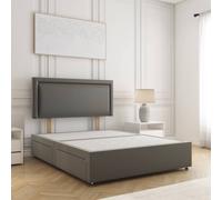 BSSPOKE Ella Plush Velvet Divan Bed Set With 26" Headboard & 4 Drawers in Grey | Size: Super King BSSPOKE Grey Super King