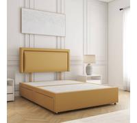 BSSPOKE Ella Plush Velvet Divan Bed Set With 26" Headboard & 4 Drawers in Mustard | Size: King BSSPOKE Mustard King