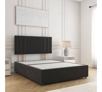 Bsspoke Florence Divan Bed Set In Black Plush Velvet With 24Inch Headboard 4 Drawer & No Mattress In Double King 4Ft 6Ft