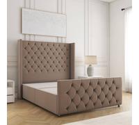 BSSPOKE Florida Divan Bed Plush Velvet 54" Headboard No Mattress No Drawers in Bronze | Size: Super King BSSPOKE Bronze Super King