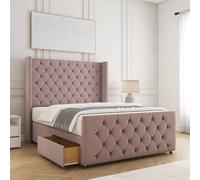 BSSPOKE Florida Plush Velvet Divan Bed 2 Drawers 54" Headboard & No Mattress in Pink | Size: Super King BSSPOKE Pink Super King
