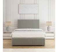Bsspoke Hazel Divan Bed Set Silver Plush Velvet 24Inch Headboard & Footboard Mattress No Drawers In 3Ft 4Ft 4Ft6 5Ft 6Ft